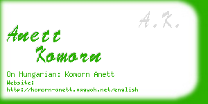 anett komorn business card